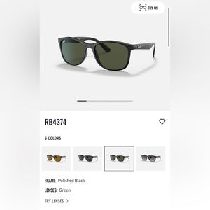 Ray ban RB4374 black with green lenses